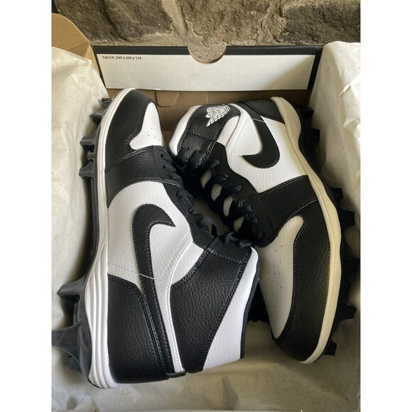 Nike Air Jordan 1 Mid TD White Black Panda Football Cleat Men Size 16 FJ6805-100 main image 4